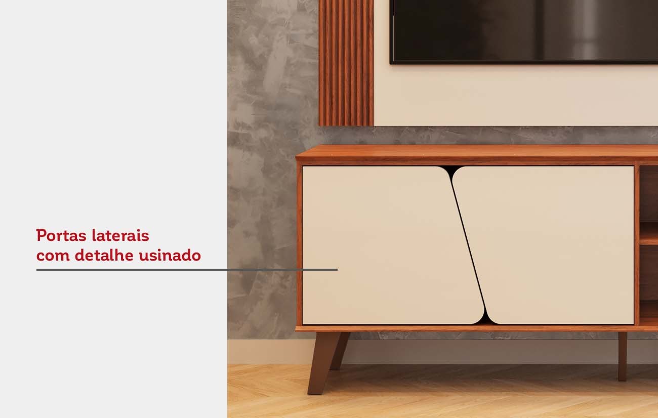 Rack para Tv até 70" Mark Freijo Off White Larg.1.50M - DJ - Imagem 2