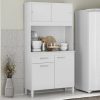 Armário Cozinha Kit 4 Portas e 1 Gaveta Ceara Atualle Branco Brilho
