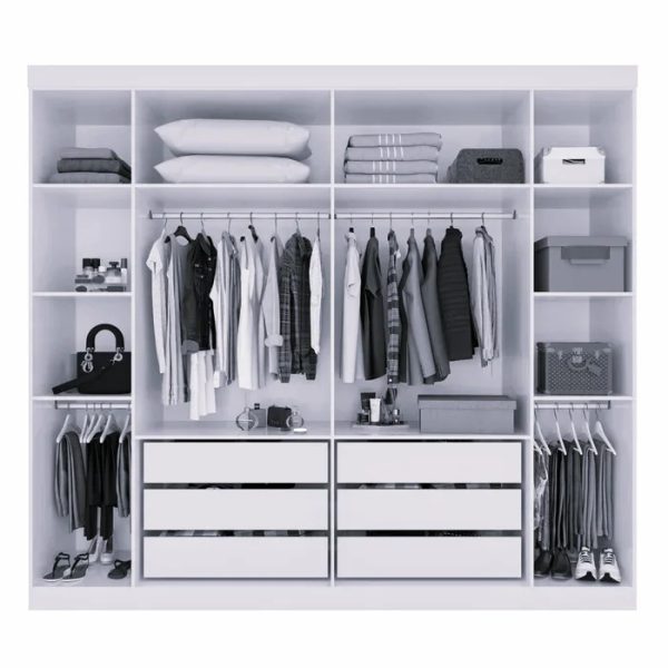Alternative view of Guarda roupa Casal Olimpia 6 portas e 6 Gavetas Cinamomo com Off white - Valverde