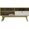 Rack Houston para TV até 50 Polegadas 1 Porta Cinamomo com Off white Valdemóveis