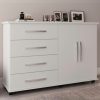 Comoda 4 Gavetas e 2 portas Bali Branco Luxo - PRIMUS