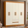 Guarda-Roupa Olímpia 6 Portas com 2 Gavetas  Cinamomo com Off white - Albatroz