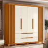 Guarda roupa Casal 6 Portas e 4 Gavetas Doble Cinamomo com Off White - Albatroz
